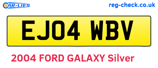 EJ04WBV are the vehicle registration plates.