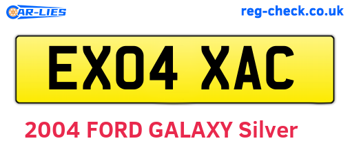 EX04XAC are the vehicle registration plates.