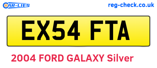 EX54FTA are the vehicle registration plates.