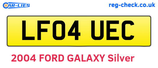 LF04UEC are the vehicle registration plates.