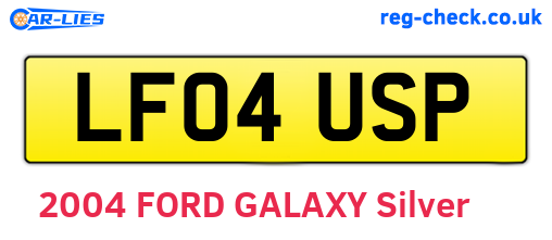 LF04USP are the vehicle registration plates.