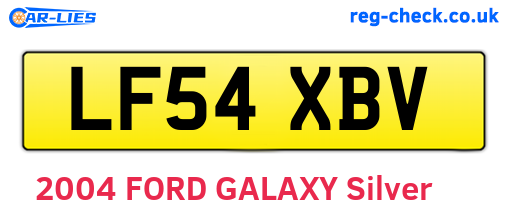 LF54XBV are the vehicle registration plates.