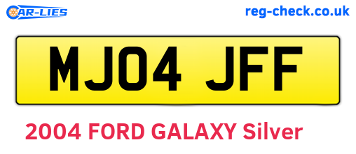 MJ04JFF are the vehicle registration plates.