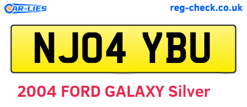 NJ04YBU are the vehicle registration plates.