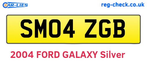SM04ZGB are the vehicle registration plates.