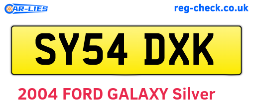 SY54DXK are the vehicle registration plates.