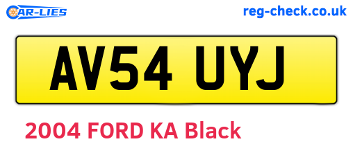 AV54UYJ are the vehicle registration plates.