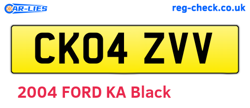 CK04ZVV are the vehicle registration plates.