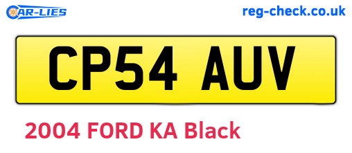 CP54AUV are the vehicle registration plates.