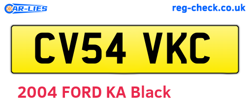 CV54VKC are the vehicle registration plates.