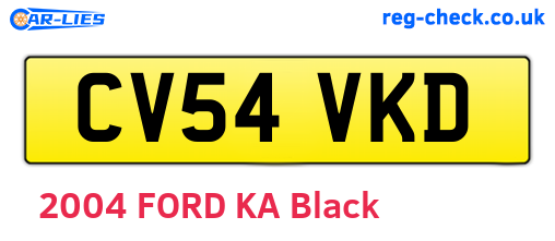 CV54VKD are the vehicle registration plates.