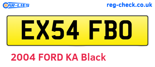 EX54FBO are the vehicle registration plates.