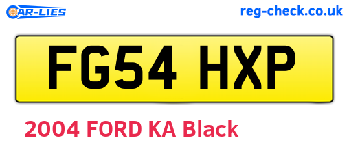 FG54HXP are the vehicle registration plates.