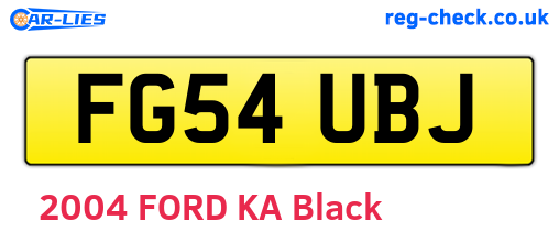 FG54UBJ are the vehicle registration plates.