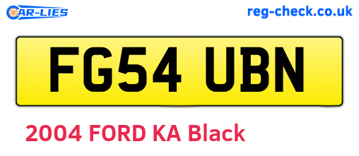 FG54UBN are the vehicle registration plates.