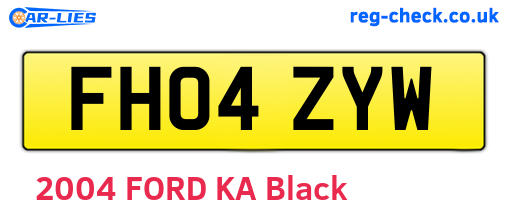 FH04ZYW are the vehicle registration plates.