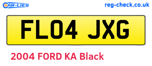 FL04JXG are the vehicle registration plates.