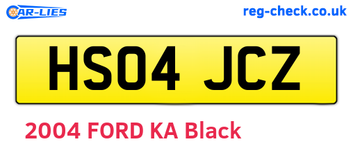 HS04JCZ are the vehicle registration plates.