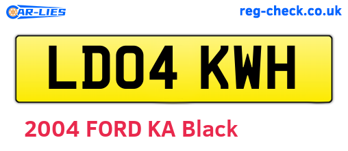 LD04KWH are the vehicle registration plates.