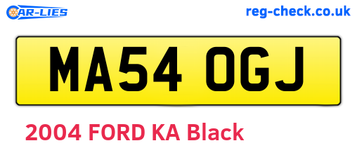 MA54OGJ are the vehicle registration plates.