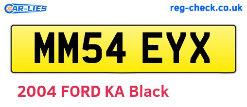 MM54EYX are the vehicle registration plates.
