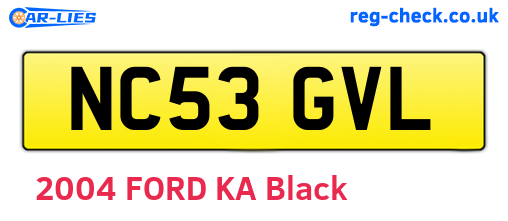 NC53GVL are the vehicle registration plates.