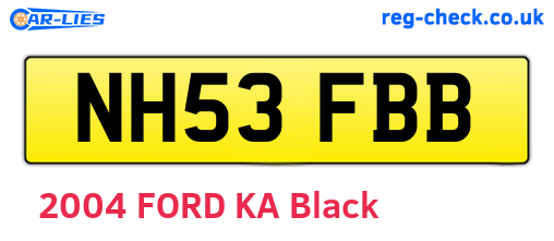 NH53FBB are the vehicle registration plates.