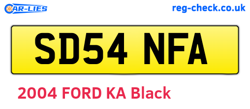 SD54NFA are the vehicle registration plates.