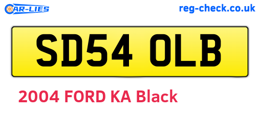 SD54OLB are the vehicle registration plates.