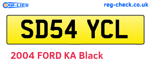 SD54YCL are the vehicle registration plates.