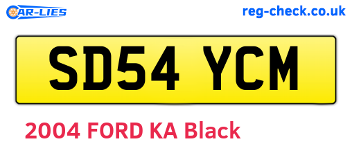 SD54YCM are the vehicle registration plates.