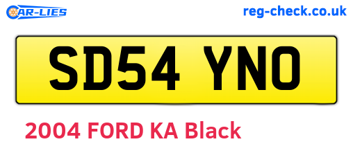 SD54YNO are the vehicle registration plates.