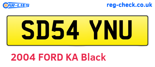 SD54YNU are the vehicle registration plates.