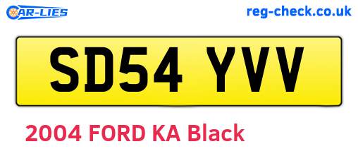 SD54YVV are the vehicle registration plates.