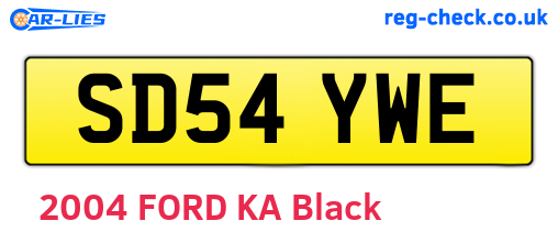 SD54YWE are the vehicle registration plates.