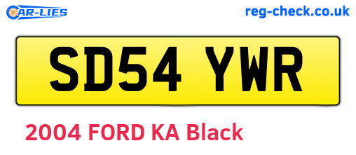 SD54YWR are the vehicle registration plates.