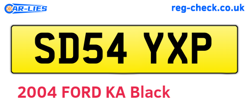SD54YXP are the vehicle registration plates.