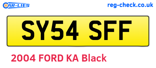 SY54SFF are the vehicle registration plates.