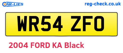 WR54ZFO are the vehicle registration plates.
