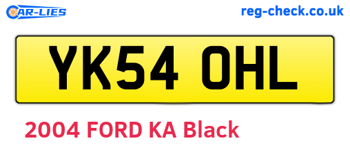 YK54OHL are the vehicle registration plates.
