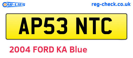 AP53NTC are the vehicle registration plates.