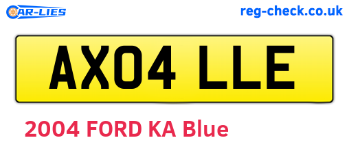 AX04LLE are the vehicle registration plates.