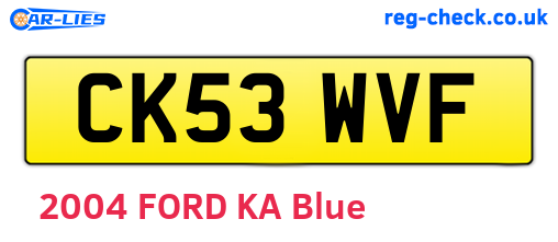 CK53WVF are the vehicle registration plates.