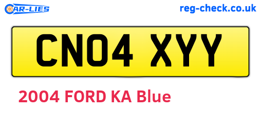 CN04XYY are the vehicle registration plates.