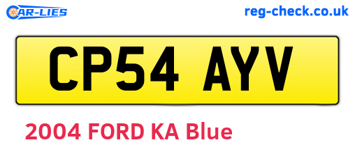 CP54AYV are the vehicle registration plates.