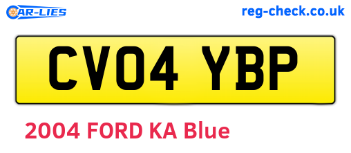 CV04YBP are the vehicle registration plates.