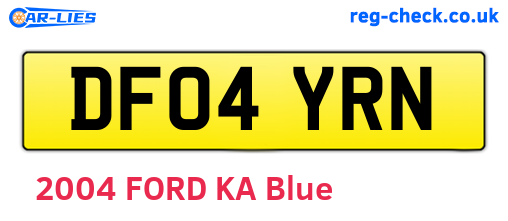DF04YRN are the vehicle registration plates.