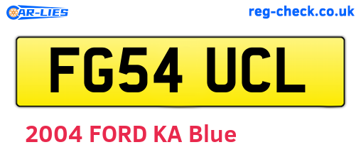 FG54UCL are the vehicle registration plates.