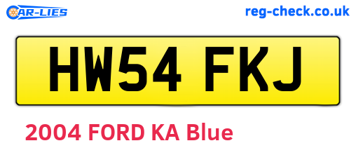HW54FKJ are the vehicle registration plates.