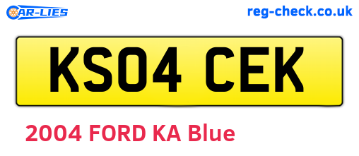 KS04CEK are the vehicle registration plates.
